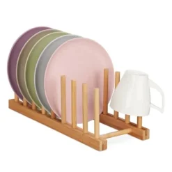 Diskställ & Torkställ-Robust avrinningshylla i bambu