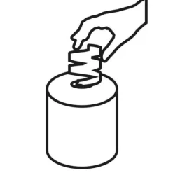 Rolig Set med 6 rullar handdukar 1 tjocklek Återvunnet papper Avrullning inåt Vit 20 cm -