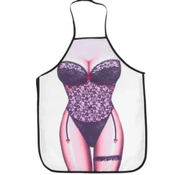 Förkläden-Roligt 3D vattentätt förkläde - svart spets kvinna