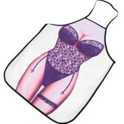 Förkläden-Roligt 3D vattentätt förkläde - svart spets kvinna