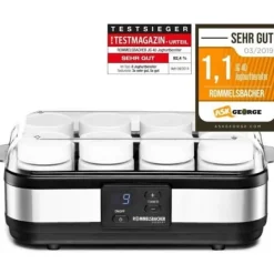 Rommelsbacher JG 40 yoghurtmaskin - Rostfritt stål-svart - 8 kastruller - 40 watt