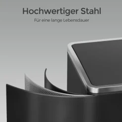 Soptunnor & Papperskorgar-Rootz Dual Compartment Dash Can - Återvinningsfack - Avfallsseparator - 60L Kapacitet - Stålmaterial - 59 cm x 36,5 cm x 65,2 cm