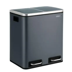 Rootz papperskorgsavfallsseparering 30 liter - papperskorgar - pedalkorg - rökgrå - 41 x 36 x 47 cm