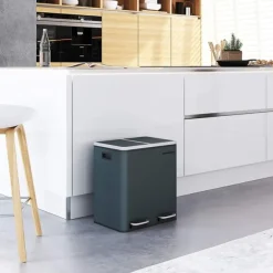 Rootz papperskorgsavfallsseparering 30 liter - papperskorgar - pedalkorg - rökgrå - 41 x 36 x 47 cm