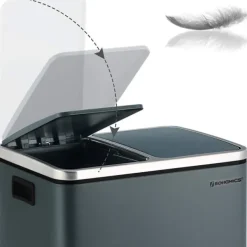 Rootz papperskorgsavfallsseparering 30 liter - papperskorgar - pedalkorg - rökgrå - 41 x 36 x 47 cm