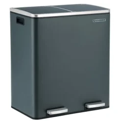 Rootz papperskorgsavfallsseparering 60 liter - papperskorgar - grå - 58,6 x 32 x 65 CM