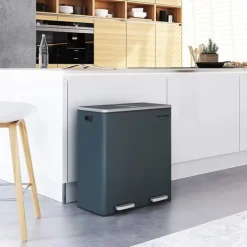 Rootz papperskorgsavfallsseparering 60 liter - papperskorgar - grå - 58,6 x 32 x 65 CM