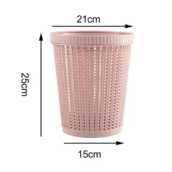 Soptunnor & Papperskorgar-Rosa rund imiterad rotting papperskorg - Täcklös hemsoptunna
