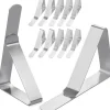 Rostfria bordsduksklämmor i rostfritt stål, 12-pack, lämpliga för hem, restaurang, picknick, fest, matbord, rymmer bord upp till 4,8 cm tjocka