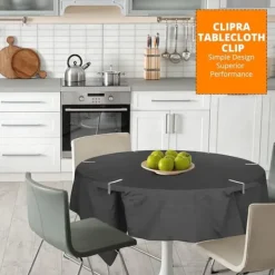 Rostfria bordsduksklämmor i rostfritt stål, 12-pack, lämpliga för hem, restaurang, picknick, fest, matbord, rymmer bord upp till 4,8 cm tjocka