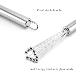 Vispar-Rostfria Stålbollar Visp Äggvisp Blandning Matlagningsverktyg Fast Hållbar Gräddskummare Bakredskap