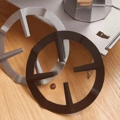 Avsvalningsgaller-Rostfritt Järn Svart Moka Kaffekanna Hylla Rund Spis Brännare Stödställ Köksredskap