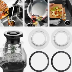 Rostfritt stål 180 mm till 114 mm diskho Adapter för matavfallskvarn Tillbehör Delar