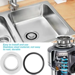 Rostfritt stål 180 mm till 114 mm diskho Adapter för matavfallskvarn Tillbehör Delar