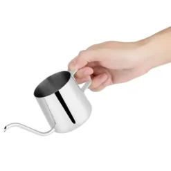 Rostfritt Stål Droppkaffekanna Lång Svanhalspipa Vattenkokare Kopp Teverktyg (Silver 250ml)