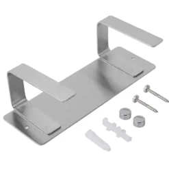 Köksorganiserare-Rostfritt Stål Enkelt Stekpanna Lock Rack Kök Förvaringshållare Silver