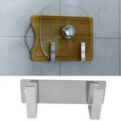 Köksorganiserare-Rostfritt Stål Enkelt Stekpanna Lock Rack Kök Förvaringshållare Silver