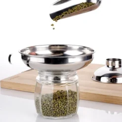 Rostfritt stål Konservtratt med bred mun Köksmatlagningsredskap Prylar Tratt med handtag för sylt