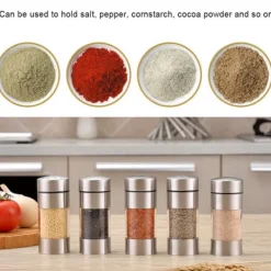 Rostfritt Stål Kryddburk Salt Peppar Krydd Kryddkruka Flasktank för Hemkök
