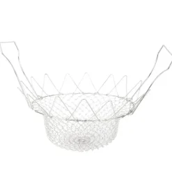 Durkslag & Silar-Rostfritt Stål Ångande Sköljning Hopfällbar Fryskorg Stekt Matsil Stekverktyg Tillbehör