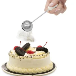 Sockerströare-rostfritt stål pulversockerskakare duster mjölsikt pulverduster bakpulversiktar för bakverktyg