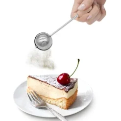 Sockerströare-rostfritt stål pulversockerskakare duster mjölsikt pulverduster bakpulversiktar för bakverktyg