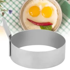 Rostfritt Stål Rund Pannkaksring Stekt Äggform Pannkaksmaskin Form (L)