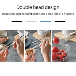 Matknäckare-Rostfritt Stål Skaldjursverktyg Krabba Gaffel Sked Krabba Nål Multifunktionell Köttsked