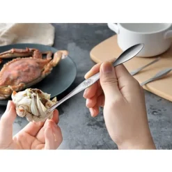 Matknäckare-Rostfritt Stål Skaldjursverktyg Krabba Gaffel Sked Krabba Nål Multifunktionell Köttsked