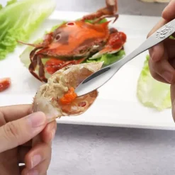 Matknäckare-Rostfritt Stål Skaldjursverktyg Krabba Gaffel Sked Krabba Nål Multifunktionell Köttsked