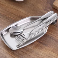 Rostfritt Stål Skedstöd Spis Skedhållare för Kök Spatel Slevborste Köksredskap