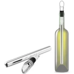 Vinluftare-Rostfritt stål vinflaska Chiller Stick med Pourer Chilling Stick vintillbehör