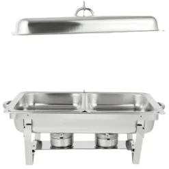 Rostfritt Stål Värmeskål, Två-Komponentsdesign, 4,5L Kapacitet,Tvåfaldig