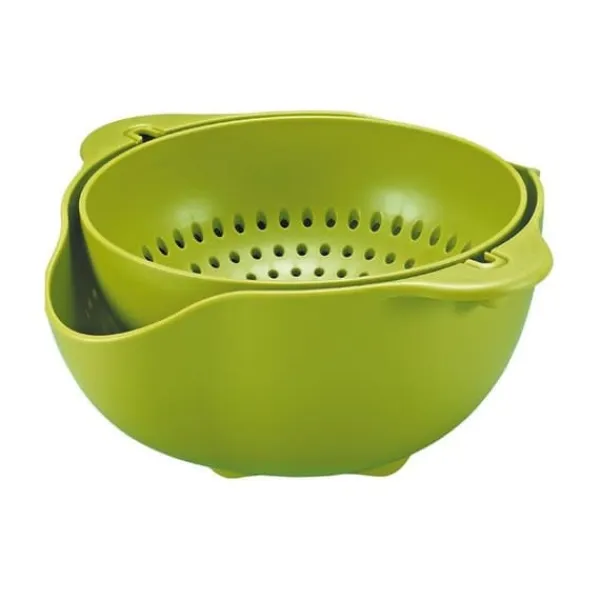 Durkslag & Silar-Roterande Durkslag och Skål - Grön