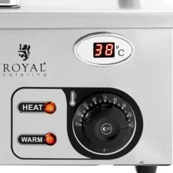 Matuppvärmare-Royal Catering - Bain marie - 2,000 W - 3 GN 1/2 - Tappkran - Glasskydd