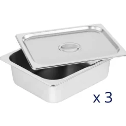 Matuppvärmare-Royal Catering - Bain marie - 2,000 W - 3 GN 1/2 - Tappkran - Glasskydd
