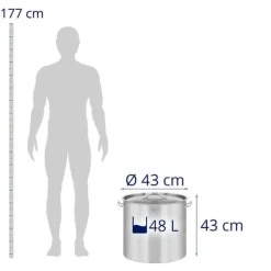 Kokkärl-Royal Catering - Gryta - induktion 48 l - Ø 40 cm