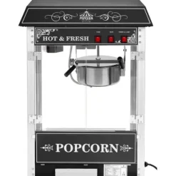Popcornmaskiner-Royal Catering - Popcornmaskin med vagn - Retrodesign - Svart