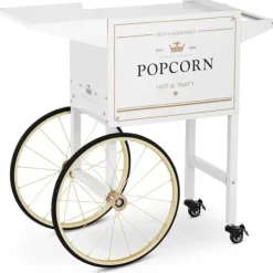 Popcornmaskiner-Royal Catering - Popcornvagn - Vit och guldfärgad
