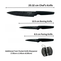 Royalty Line Köksknivar-RL-MB3B 3st Knivset med mini knivslip