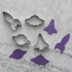 Kakformar-Rymdskepp Utstickare 4st | Rostfritt Stål