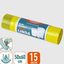 SACCHI PATTUMIERA LINDA GUL 50X60 CM 15 STK