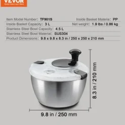 Salladsslungor-Salladslunga, 25x25x21 cm, Rostfritt stål