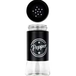 Salt- och pepparkar i svart glas, 2 st.