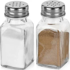 Salt- och pepparset, 2-delad saltkar i glas + pepparskakare, 80 ml, VILDE 229152
