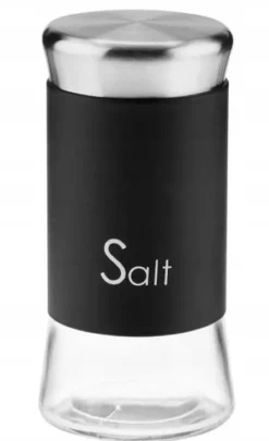 Salt- & Pepparströare-Saltkar salt krydda svart glas dekorativ 150 ml