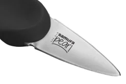 SAMURA Köksknivar-PEARL 3,0” Ostronkniv - Premium Japanskt Stål Svart Köksverktyg för Precisionsöppning av Skaldjur och Kulinarisk Förträfflighet