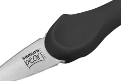 SAMURA Köksknivar-PEARL 3,0” Ostronkniv - Premium Japanskt Stål Svart Köksverktyg för Precisionsöppning av Skaldjur och Kulinarisk Förträfflighet