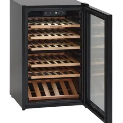 Vinkylar-Scandomestic SV 45 B - Vinkylskåp - 1 Zon - bredd: 55 cm - djup: 55,5 cm - höjd: 83,5 cm - 115 liter - svart - Upp till 45 flaskor