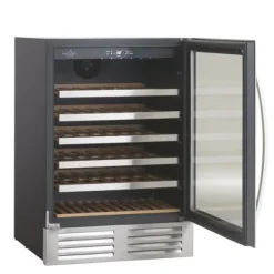 Vinkylar-Scandomestic SV 81 X - Vinkyl - 1 Zon - bredd: 59,5 cm - djup: 61,3 cm - höjd: 86,5 cm - 146 liter - rostfritt stål/svart - Upp till 46 flaskor